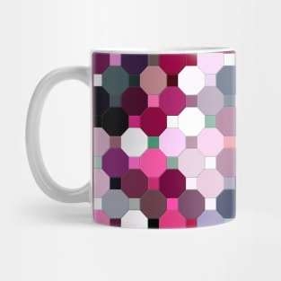 Abstract Pink, Purple and Grey Octagons Mug